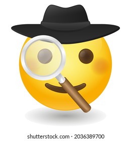 Detective Emoji Icon Illustration Sign. Private Investigator Vector Symbol Emoticon Design Vector Clip Art.