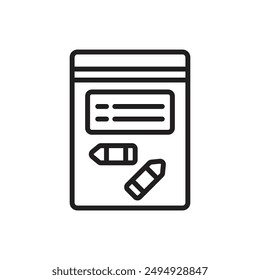 Vektorillustration des Symbols "Umriss von Beweismitteln"