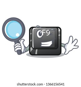Detective F9 button installed on cartoon keyboard