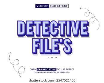 detective file editable text, font effect, 3d text for title