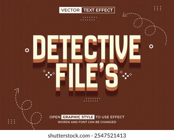 detective file editable text, font effect, 3d text for title