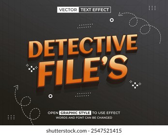 detective file editable text, font effect, 3d text for title