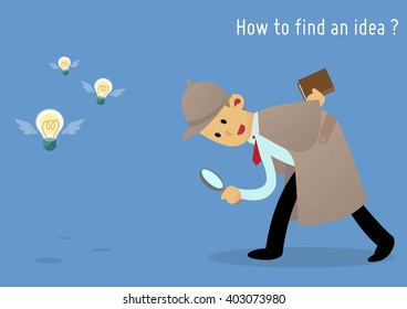 Detective find an Idea clue flat design
