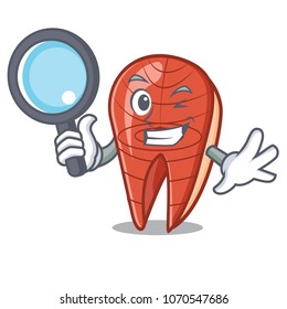 Detective fish slice character cartoon