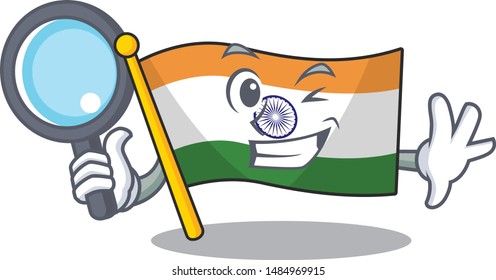 Detective flag indian with the mascot shape