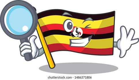 Detective flag uganda in the mascot shape