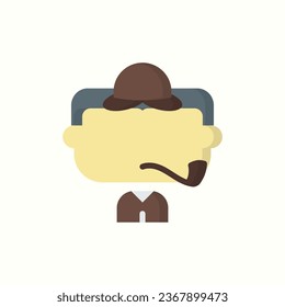 detective flat icon, isolated icon in light background, perfect for website, blog, logo, graphic design, social media, UI, mobile app