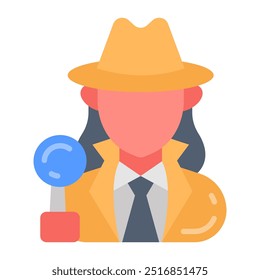 Detective Flat Icons, Vector illustration