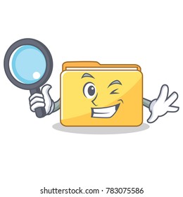 Detective folder character cartoon style
