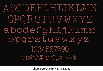 Detective Font - Vector - Red font on black background