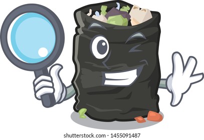 Detective garbage bag in the cartoon shape