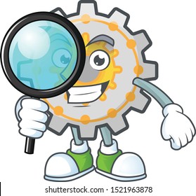 Detective gear machine cartoon character with mascot