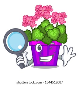 Detective geranium flowers stick the character stem