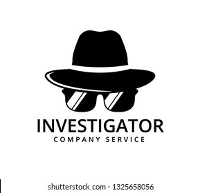 detective with glasses investigation service vector icon logo design template