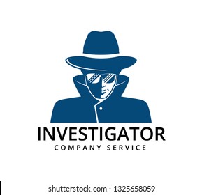 detective with glasses investigation service vector icon logo design template