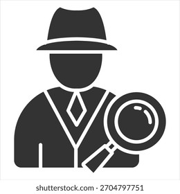 Detective Glyph Icon Vector Illustration