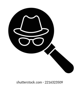 Detective Glyph Vector Icon which can easily modified  

