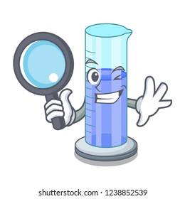 Detective graduated cylinder icon in outline character