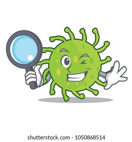 Detective green bacteria character cartoon Detective green bacteria character cartoon