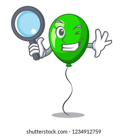 Detective green baloon on left corner mascot