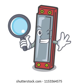 Detective harmonica character cartoon style