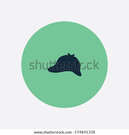 Detective Hat icon silhouette vector illustration


