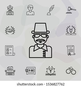 Detective, hat icon. Universal set of law and justice for website design and development, app development