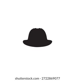 Detective sombrero silueta Vector plano diseño de ilustración.