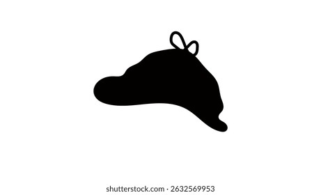 Símbolo del sombrero del detective, silueta aislada negra