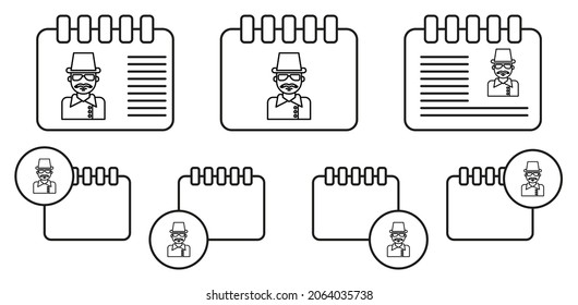 Detective, hat vector icon in calender set illustration for ui and ux, website or mobile application
