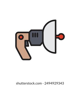 Ilustración vectorial de ícono de pistola de audición