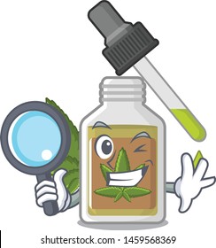 Detective hemp oil in the cartoon shape