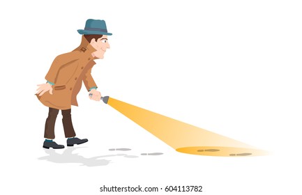 Detective holding a flashlight.