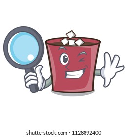 Detective hot chocolate character cartoon