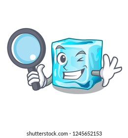Detective ice cubes wiht mascot on above