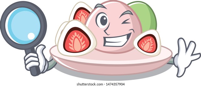 Detective ichigo daifuku with the cartoon shape