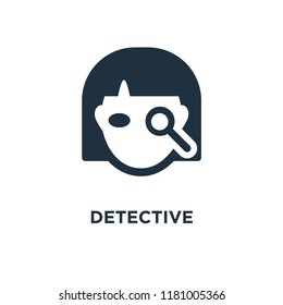 Detective icon. Black filled vector illustration. Detective symbol on white background. Can be used in web and mobile.