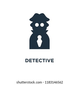 Detective icon. Black filled vector illustration. Detective symbol on white background. Can be used in web and mobile.