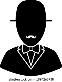 Detective Icon. Black Glyph Design. Vector Illustration.