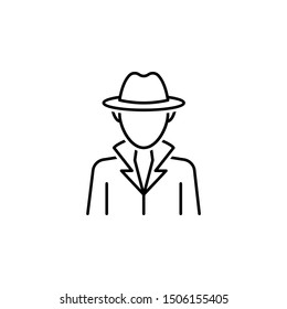 Detective Icon. Element Of Legal Services Thin Line Icon