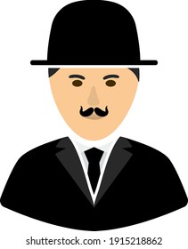 Icono de detective. Diseño de color plano. Ilustración vectorial.