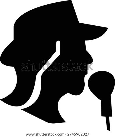 Detective Icon with hat, Sherlock Style Silhouette, Mystery Investigation Symbols, Anonymous invisible character Crime Scene Clues, Forensic Evidence, Private Investigator Logo for Web App Design