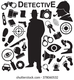 Detective Symbol einzeln auf weißem Hintergrund. Vektorkunst.