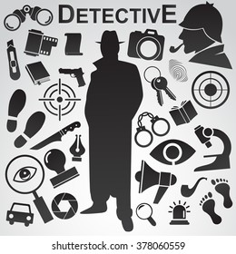 Detective icon isolated on white background. Vector art.