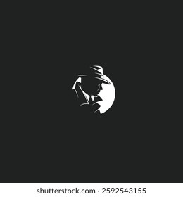 Detective icon logo flat vector design