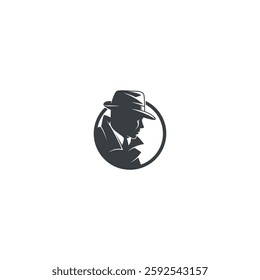 Detective icon logo flat vector design