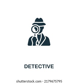 Detective icon. Monochrome simple line Crime icon for templates, web design and infographics