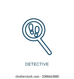 icono de detective. Icono de contorno detective lineal delgado aislado en fondo blanco. Señal de detección de vector de línea, símbolo para web y móvil