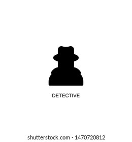 detective icon vector black design