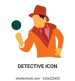 Detective icon vector isolated on white background, Detective transparent sign , standing people, person or human illustration